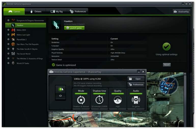 Nvidia Geforce Experience