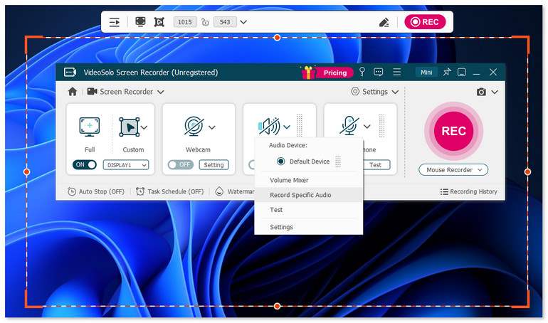 Customize Recording Setups