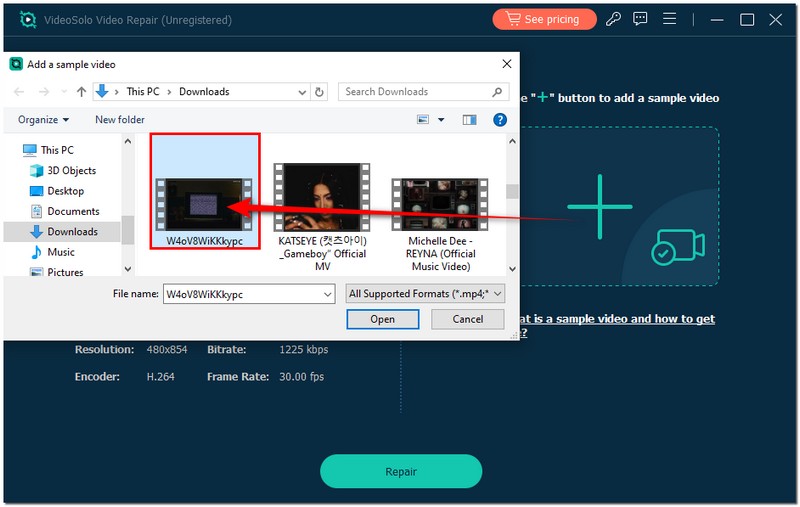 Add The Sample File Video