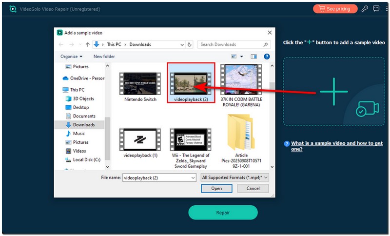 Add the Sample Video