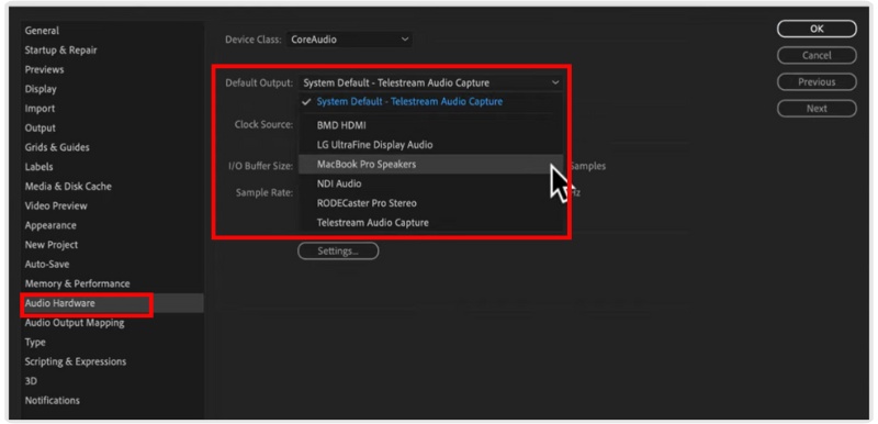 Check Default Output