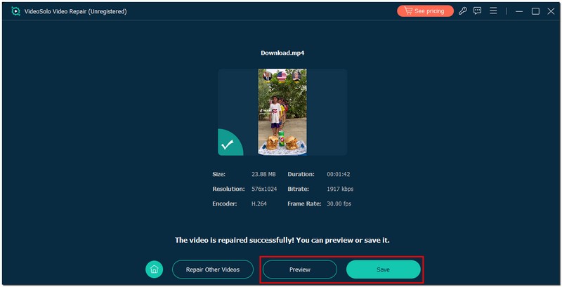 Preview And Save Fix Video