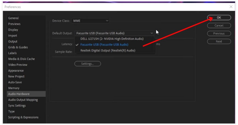 Select Output Device