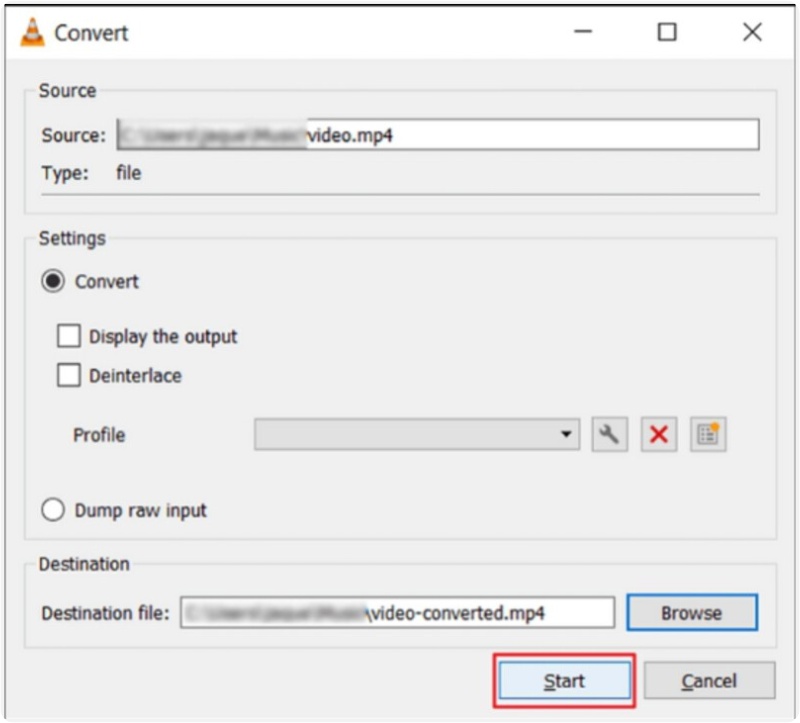 Hit Start To Convert