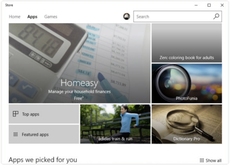 Opened Microsoft Store
