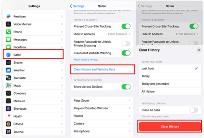 Clear History And Data iPhone