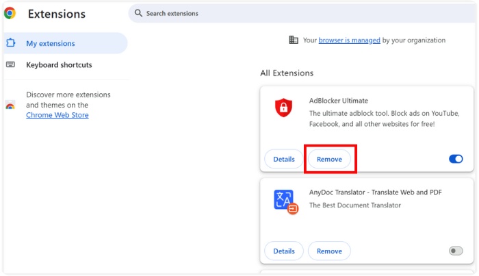 Remove The Extension App
