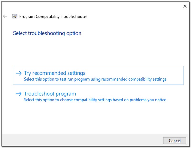 Run Program In Compatibility Mode