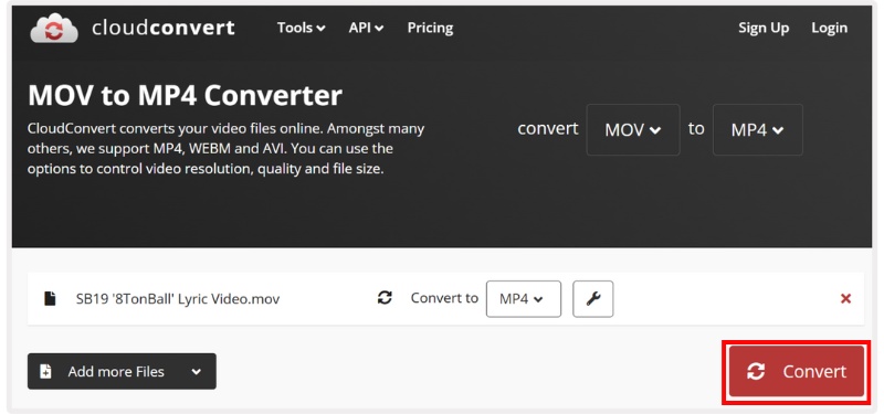 Click Convert Button