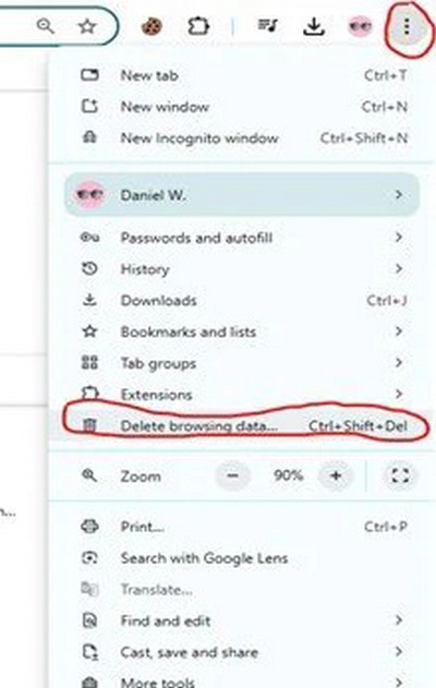 Delete Browsing Data