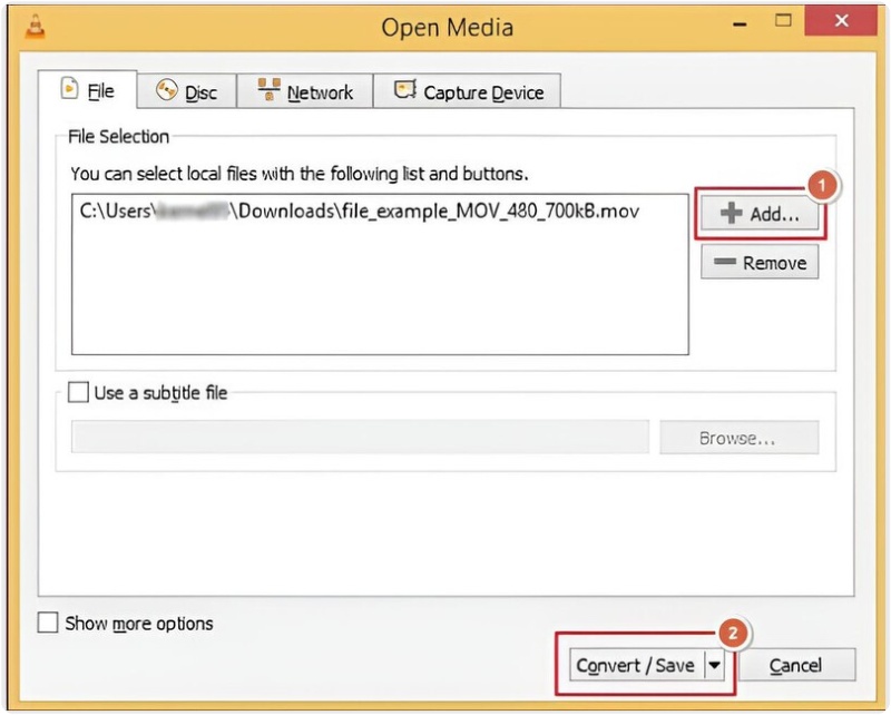 Click Convert Or Save