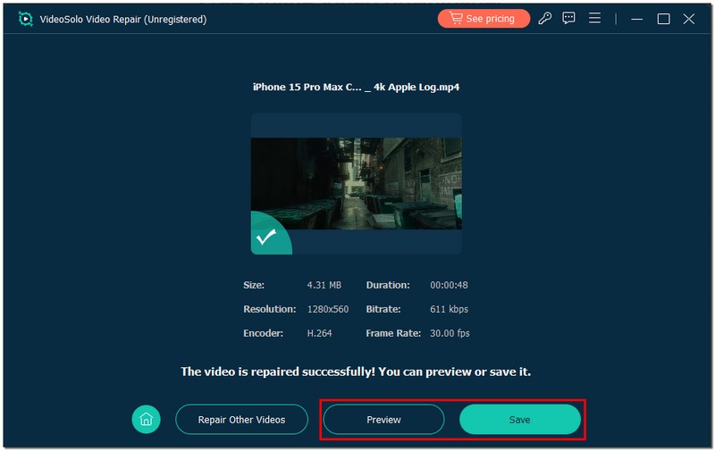 Save The Fixed Video