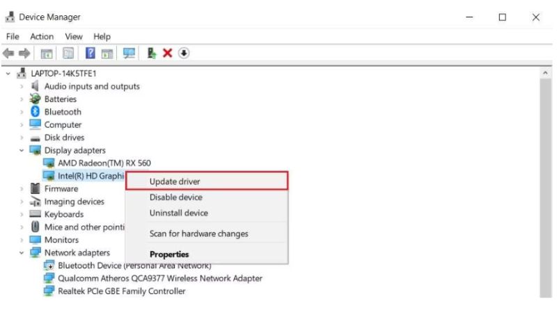 Choose Update Driver