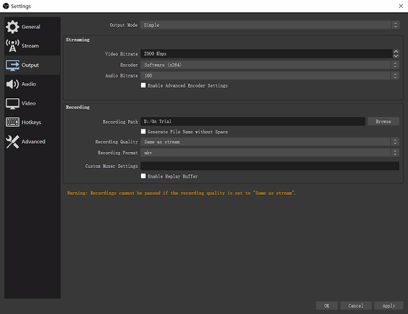 OBS Settings