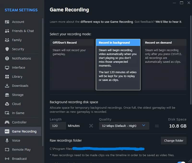 Record In Background