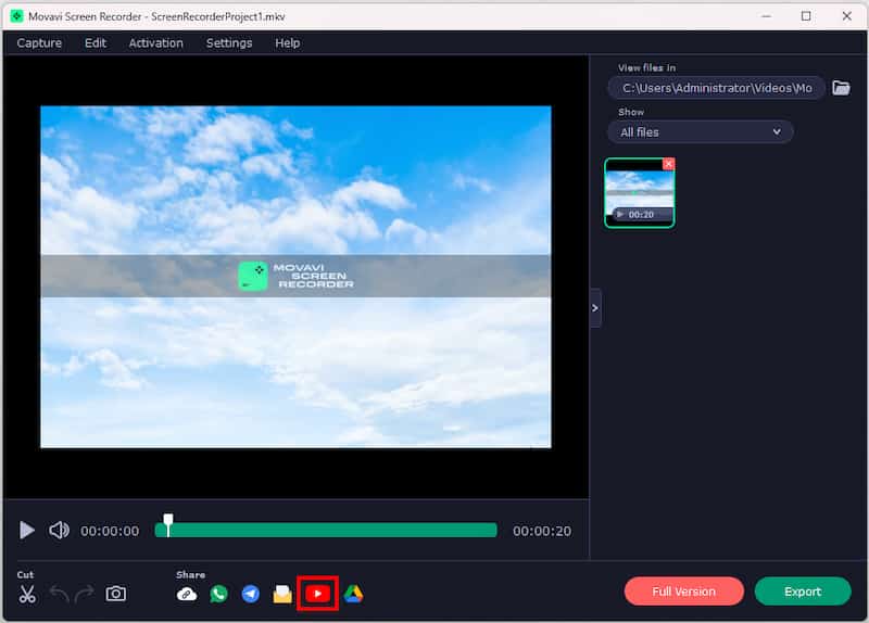 Upload to Youtube