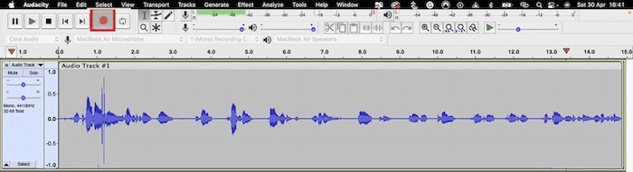 Audacity Start Record